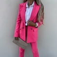 thumbnail image 7 of Scyoekwg Women Blazer Outfit Business Office Work 2 Piece Sets Long Sleeve Coat Suit Pants 2 Two Piece Set Fashion Matching Outfits Suit (Hot Pink,L), 7 of 7