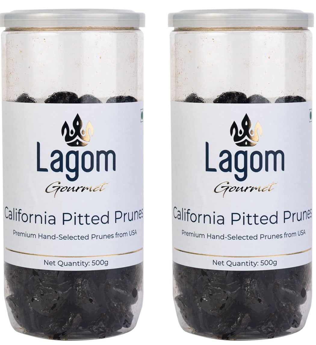 Lagom Gourmet California Pitted Prunes, 1 Kg Dried Plums No Added Sugar Gluten Free