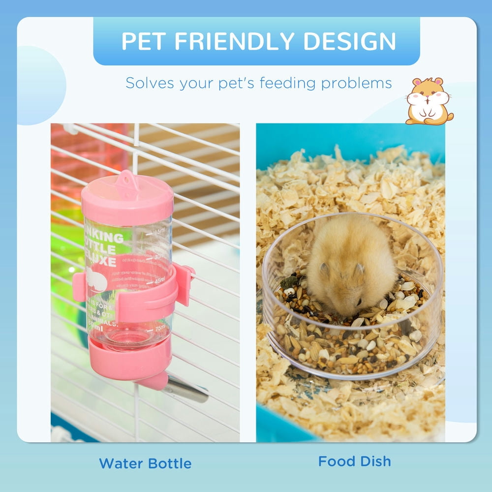 Resenkos Extra Large 23" Hamster Cage with Tubes and Tunnels, Portable Carry Handles, Rat House and Habitats Big 5-Tier Design, Mouse Cage Includes Exercise Wheel, Water Bottle, Food Dish, Light Blue