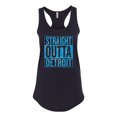 thumbnail image 2 of Wild Bobby, Straight Outta Detroit DET Fan Fantasy Football, Sports, Women Racerback Tank Top, Black, Large, 2 of 4