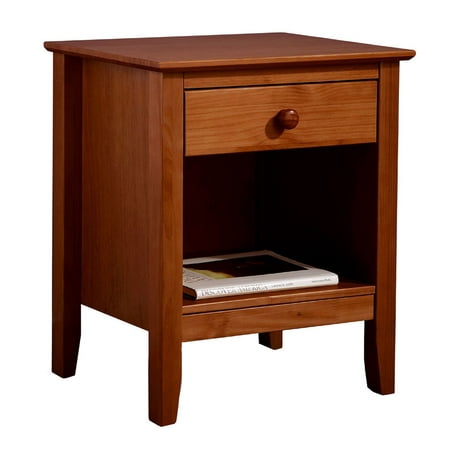 Solid Mahogany - Easy Pieces Solid Pine Single Drawer End Table - Pecan