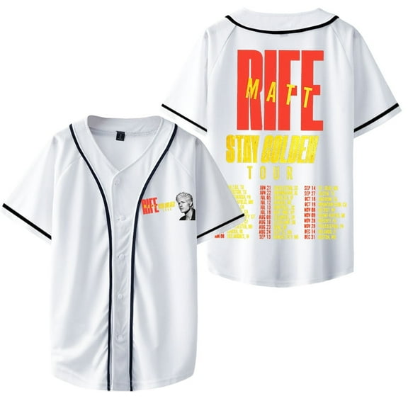 Matt Rife Stay Golden Tour 2025 Merch Baseball Jacket Men's And Women's Classic Short Sleeves