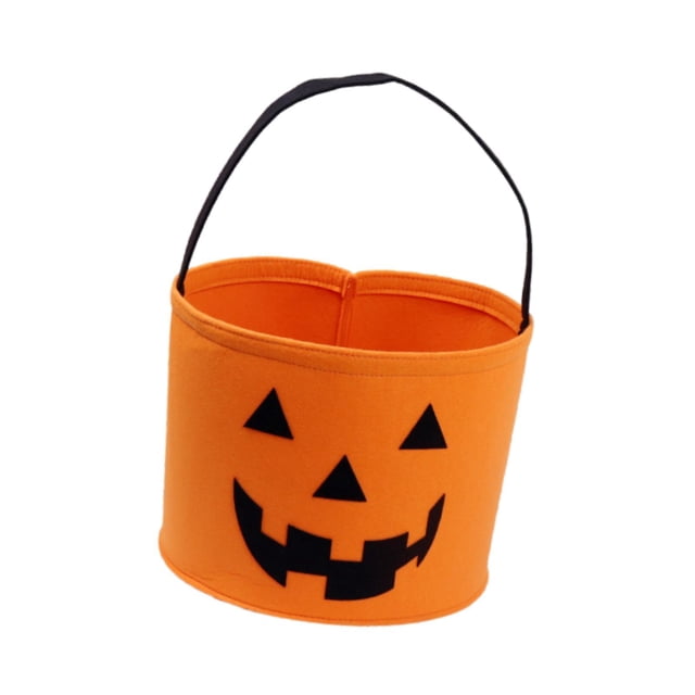 Bolsa de dulces de Halloween, suministros para fiestas, reutilizable, portátil, hecha a mano, bolsa de mano para dulces, para la entrada, sala de Naranja