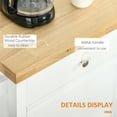 thumbnail image 5 of HOMCOM Utility Kitchen Cart, Rolling Kitchen Island with Smooth Rubberwood Top, Narrow Butcher Block Surface on Wheels with Storage Drawer & Cabinet, White, 5 of 9
