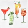 thumbnail image 3 of Gift Boutique Tropical Cocktail Beverage Napkins, 100 Count, 3-Ply Disposable Paper Party Napkins, Summer Drinks Design, 5x5 Folded, Multicolor, 3 of 7