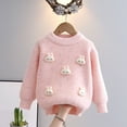 thumbnail image 2 of LOVZFMLL Girl's Sweater, Crew Neck Ribbed Pullover Bunny Cute, Casual Cozy Everyday Fall Clothes Warm Winter Tops Kid Girls Clothes for 7-8 Years, 2 of 9