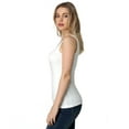thumbnail image 2 of LiangRou Women's Mini-Ribbed Stretch Scoop Neck Tank Top Creamy White Small (US 2 4 6), 2 of 6