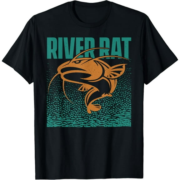 Catfishing Freshwater River Rat - Catfish Fishing T-Shirt men and women can wear, black, white, gifts