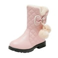 thumbnail image 4 of CAICJ98 Little Girls Winter Boots Fashion Warm Lined Princess Shoes Lightweight Mid Calf Snow Boots Girls (Little Kid/Big Kid),10, 4 of 7