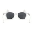 thumbnail image 4 of Kids Child Size Cat Eye Glitter Horn Rim Whiskers Plastic Sunglasses Small Ditsy Flower Pattern, 4 of 4