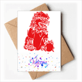 thumbnail image 1 of China Red Lion Paper Cut Patriotism Welcome Back Greeting Cards Envelopes Blank, 1 of 3