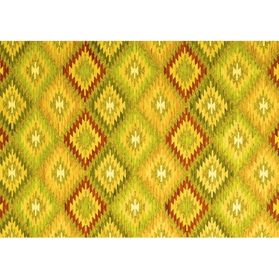 Ahgly Company Indoor Rectangle Southwestern Yellow Country Area Rugs, 4' x 6'