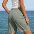 thumbnail image 6 of Women's Casual Elastic Waist Shorts, Button Detail Summer Shorts with Pockets Gray S, 6 of 9