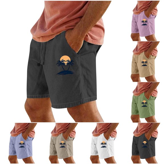 Men's Dungarees New Belted Wyoming Cargo Short Men Shorts Cargo Men Casual Print Pocket Elastic Waist Straight Half Shorts Pants Sport Pants Black XL