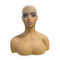 thumbnail image 3 of Cabeza de maniquí femenino con hombros, soporte para sombreros con soporte para peluca de maquillaje, modelo de exhibición de pelucas para gafas de so, 3 of 9
