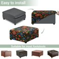 thumbnail image 5 of Xoenoiee Boho Flower Print Square Ottoman Cover Stretch Folding Storage Bench Ottoman Cover Footrest Stool Slipcover Footstool Protector Cover with Elastic Bottom, L, 5 of 7