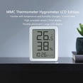 thumbnail image 3 of Yuarrent Pantalla LCD Termómetro de escritorio Higrómetro Hogar Hotel Dormitorio Temperatura Humedad Medidor Estación meteorológica Reloj Decoración Termómetros Yuarrent HA075337-01, 3 of 6