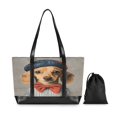 thumbnail image 7 of FORMRS Canvas Laptop Tote Bag for Women with 15.6" Computer Compartments Shoulder Handbag, Yellow Dog Artist, 7 of 7