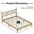 thumbnail image 2 of Queen Platform Bed - Retro Gourd Headboard - Natural Wood Frame, 2 of 8