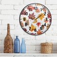 thumbnail image 3 of Yayeee Wall Clock Battery Operated 11.9" Silent Non-Ticking for Living Room, Gray Autumn Leaves, 3 of 8