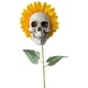 thumbnail image 1 of Decoración de jardín con forma de calavera y girasol para Halloween, simulación de cabeza de calavera y girasol. Un solo cabezal A, 1 of 7