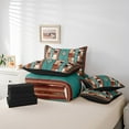 thumbnail image 5 of Feelyou Western Boho Aztec Bedding Comforter Set 7-Piece, Rustic Cow Print King Bedding Sets, Retro Tribal Geometric Bed Sheets, Ultra Soft Room Decor, 5 of 7