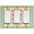 thumbnail image 1 of Metal Light Switch Plate Cover Green Pink Floral Paisley Circular Tile Pattern TIL086, 1 of 13