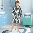 thumbnail image 5 of FORMRS Niños Bathrobe Unisex Hooded Robe Soft Plush Pajamas Sleepwear, Size 7-9T, Black Cubes, 5 of 7