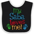 thumbnail image 3 of Inktastic My Saba Loves Me Boys or Girls Baby Bib, 3 of 4