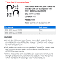 thumbnail image 2 of Front Control Arm Ball Joint Tie Rod and Sway Bar Link Kit - Compatible with 2002 - 2005 Hyundai XG350 2003 2004, 2 of 2