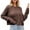 Brown-Sweaters, variant on AGWOLF Women's Oversized Sweaters Trendy Cable Knit Crop Top Chunky Solid Color Jumper Pullover