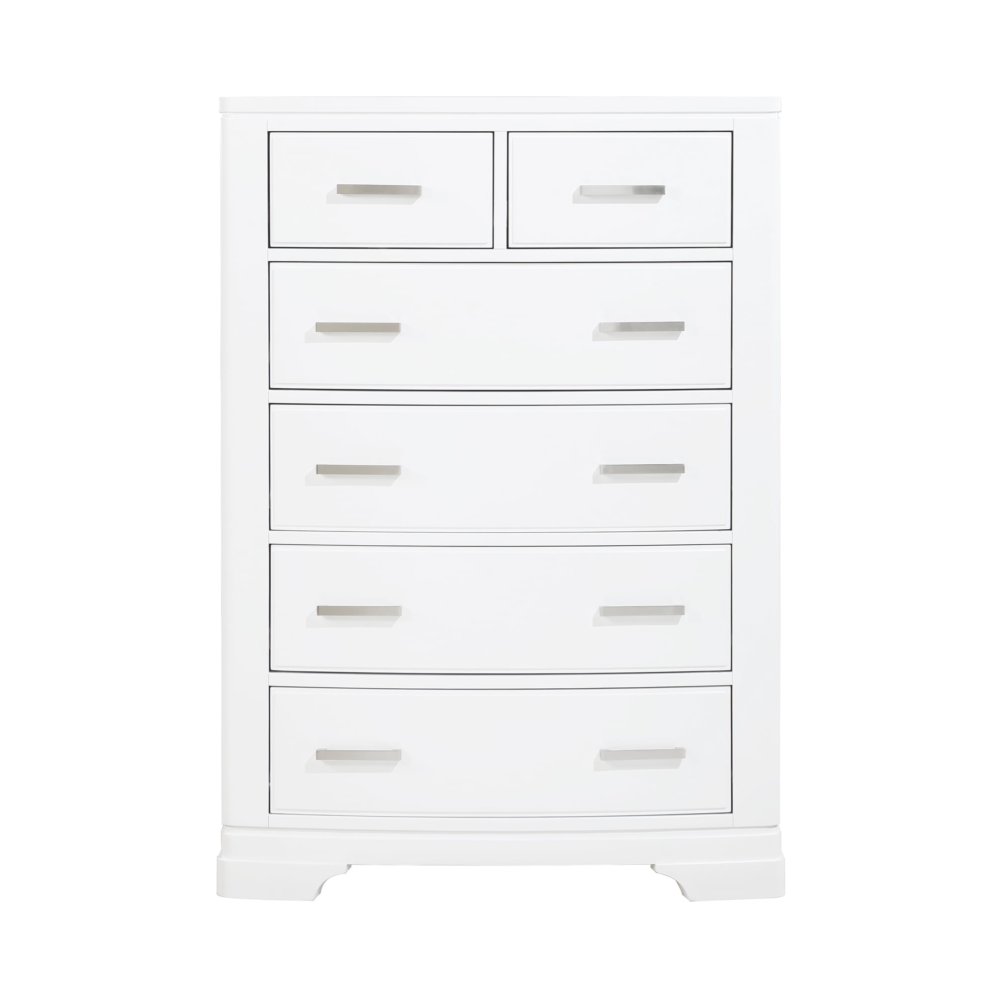 White Wood Modern White Finish Storage Chest with 6-Drawers Smooth Glides Transitional Bedroom Furniture 1pc Vertical Dresser