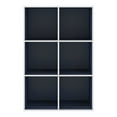 thumbnail image 3 of Furniture of America Brooks Stackable 6-Cube Wood Steel Blue Bookcase, 3 of 9