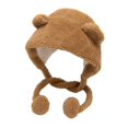 thumbnail image 2 of Lindo oso protector de oído versátil felpa Baotou sombrero niños invierno (caqui), 2 of 5