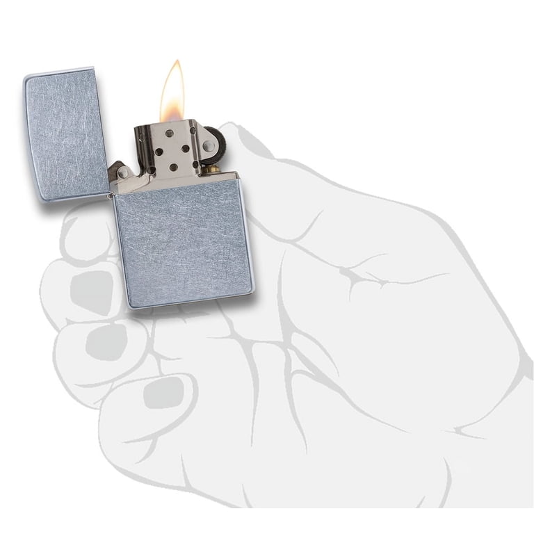 Zippo, Lighter, Street Chrome, Windproof, Refillable, Made in USA