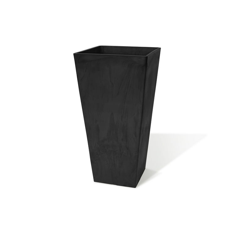 Algreen Valencia Planter, Square Taper Planter with Watering Tray 10-In. by 20-In. Height, Chocolate Marble Algreen Valencia Planter, Square Taper Planter with Watering Tray 10-In. by 20-In. Height, Chocolate Marble