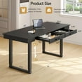thumbnail image 2 of Standing Desk with Drawers, 63x26 Inches Rectangle Electric Stand Up Desk with Dual Motor and Memory Preset, Adjustable Height from 28-46 Inch for Home & Computer Workstation, Black, 2 of 8
