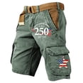 thumbnail image 2 of Mens Mermories Day 250th Anniversary Cargo Shorts, Vintage USA Flag Pattern Casual Summer Shorts Cargo Work Pants, 2 of 4