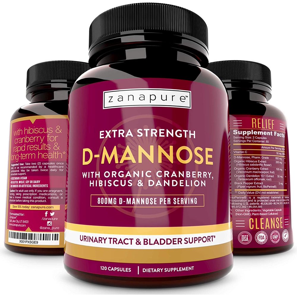 DMannose Cranberry Capsules with Hibiscus, Dandelion and Vitamin C