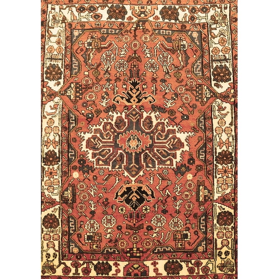 Ahgly Company Indoor Rectangle Persian Brown Traditional Area Rugs, 5' x 7'