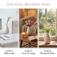 thumbnail image 6 of REGALWOVEN Mini White Ceramic Vase Small Ribbed Bud Vase for Single Stem Flower, Minimalist Decorative Tiny Vase for Vanity Pink 2.8"L x 2.8"W x 4.3"H, 6 of 6