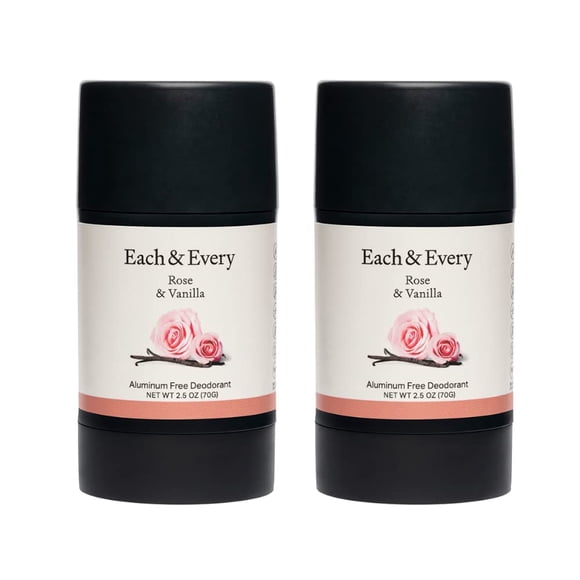 Desodorante Each & Every Rose & Vanilla, 75 ml, sin aluminio