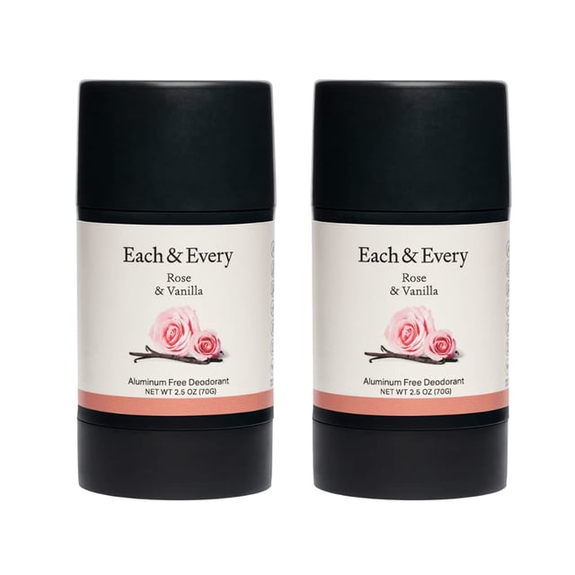 Desodorante Each & Every Rose & Vanilla, 75 ml, sin aluminio