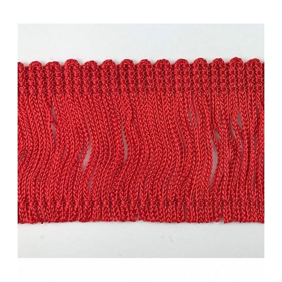 Trimplace Cherry Red 2" Rayon Chainette Fringe