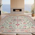 thumbnail image 2 of Design&I 4'x6' Washable Area Rug Oushak Boho Floral Vine With Allover Medallion And Bordered Scroll for Reading Nook, Bedroom, Pet Friendly & Non-Slip Built-In Grip, 2 of 7