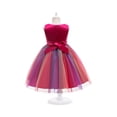 thumbnail image 3 of YOUYEDIAN Sequin Flower Girl Dress Tulle Sleeveless Rainbow Dress for Wedding Party (Hot Pink, 6-7 Years), 3 of 3