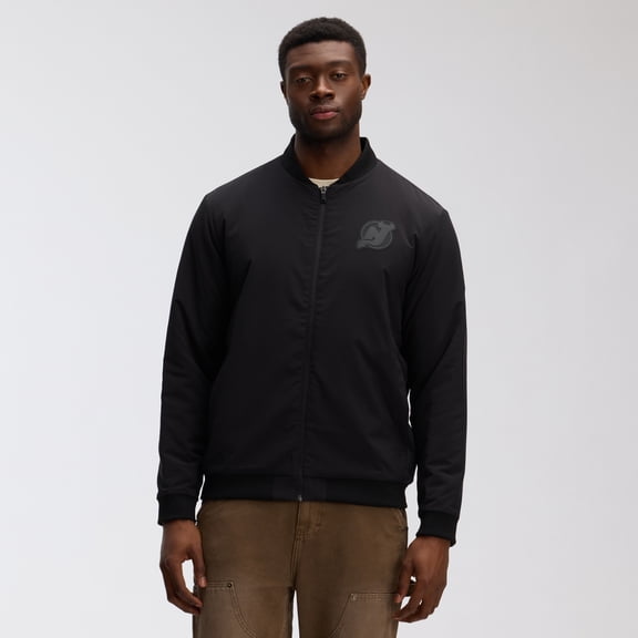Men's Fanatics Black New Jersey Devils Authentic Pro Road Lightweight Full-Zip Bomber Jacket