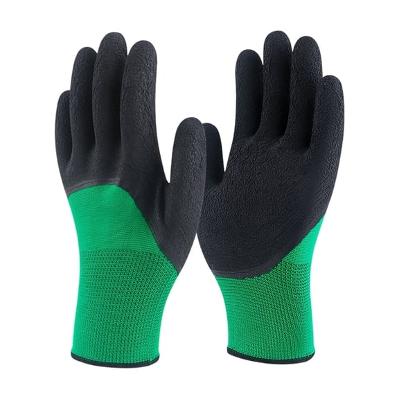 dgysar Heavy Duty Work Gloves, Rubber Coated Palm for Grip, Breathable & Water Resistant, for Gardening, Construction, DIY. B