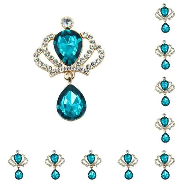 Qarigey 10 Uds. De botones a presión de diamantes de imitación a la moda, colgantes dorados para disfraces DIY, broche para decoración de boda, Base Ropa, zapatos y accesorios Miscelánea Tipo 5 Qarigey AP016817-05