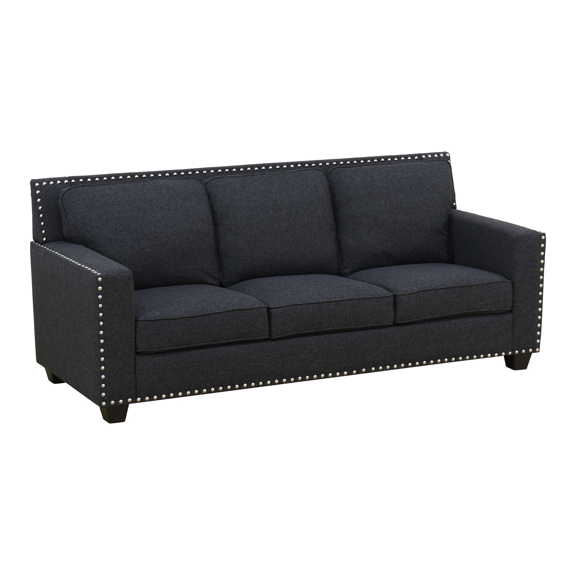 Aukfa 3-Piece Deep Seat Sofa Set for Living Room, 3-Seater Couch, Loveseat, Armchair, Linen, Black